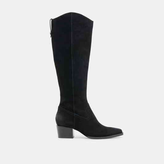 Dolce Vita SHOES Virona H2O Waterproof Onyx Suede Wide Calf Boots