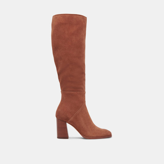 Dolce Vita SHOES FYNN Wide Calf Boots DK Brown Suede | Brown Suede Knee-High Boots
 – Dolce Vita