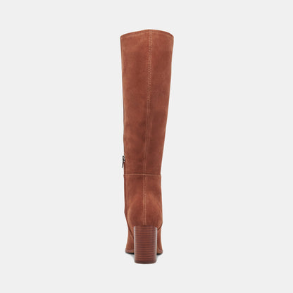 Dolce Vita SHOES FYNN Wide Calf Boots DK Brown Suede | Brown Suede Knee-High Boots
 – Dolce Vita