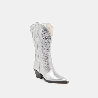 Dolce Vita SHOES Ryland Extra Wide Calf Silver Boots | Distressed Leather Boots
 – Dolce Vita