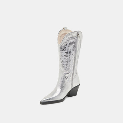 Dolce Vita SHOES Ryland Extra Wide Calf Silver Boots | Distressed Leather Boots
 – Dolce Vita