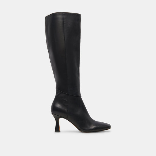 Dolce Vita SHOES Gyra Wide Calf Black Leather Boots | Black Knee-High Wide Calf Boots
 – Dolce Vita