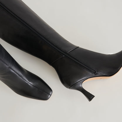 Dolce Vita SHOES Gyra Wide Calf Black Leather Boots | Black Knee-High Wide Calf Boots
 – Dolce Vita