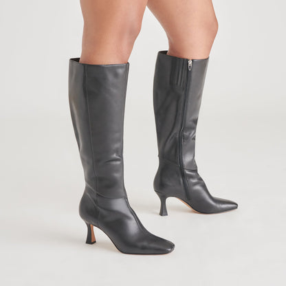 Dolce Vita SHOES Gyra Wide Calf Black Leather Boots | Black Knee-High Wide Calf Boots
 – Dolce Vita