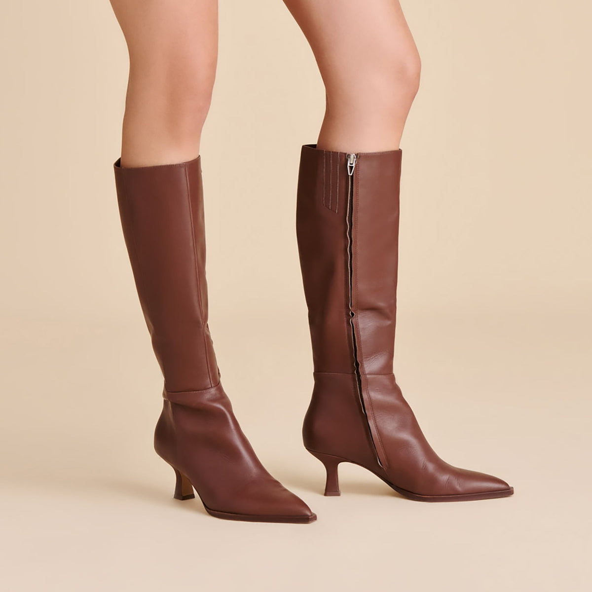 Dolce Vita SHOES Auggie Chocolate Leather Narrow Calf Boots