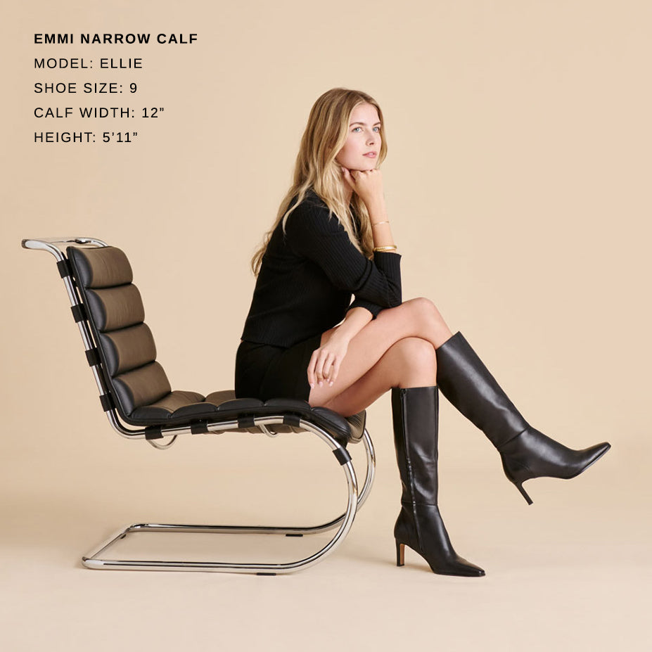 Dolce Vita SHOES Emmi Black Leather Narrow Calf Boots