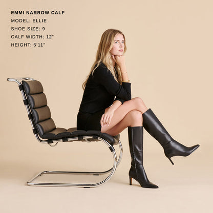 Dolce Vita SHOES Emmi Black Leather Narrow Calf Boots