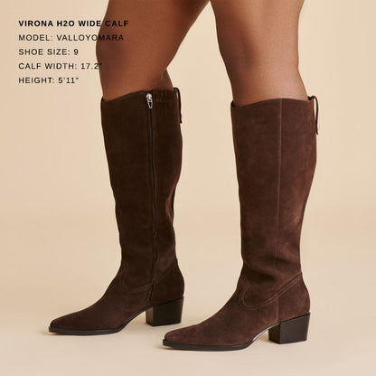 Dolce Vita SHOES Virona H2O Waterproof Dk Brown Suede Wide Calf Boots
