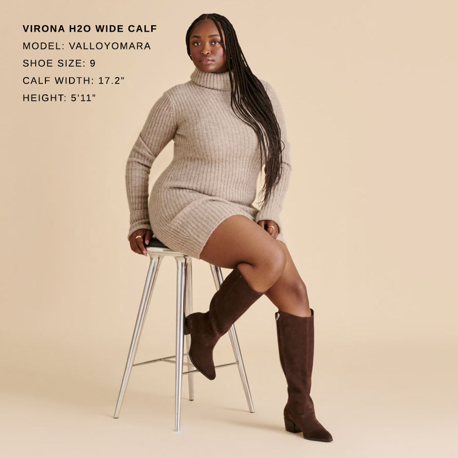Dolce Vita SHOES Virona H2O Waterproof Dk Brown Suede Wide Calf Boots