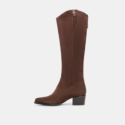 Dolce Vita SHOES Virona H2O Waterproof Dk Brown Suede Wide Calf Boots