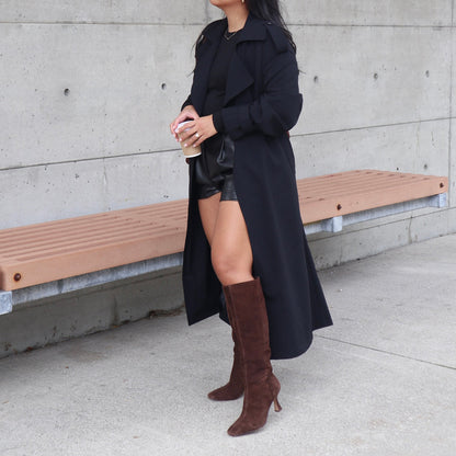Dolce Vita SHOES GYRA WIDE CALF BOOTS DK BROWN SUEDE
 – Dolce Vita