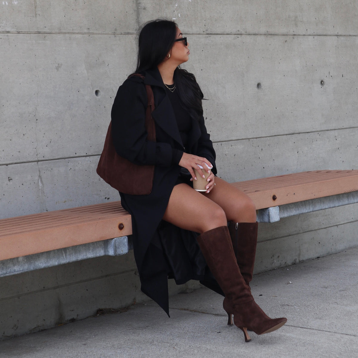 Dolce Vita SHOES GYRA WIDE CALF BOOTS DK BROWN SUEDE
 – Dolce Vita
