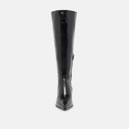 Dolce Vita SHOES Kirson Black Leather Wide Calf Boots