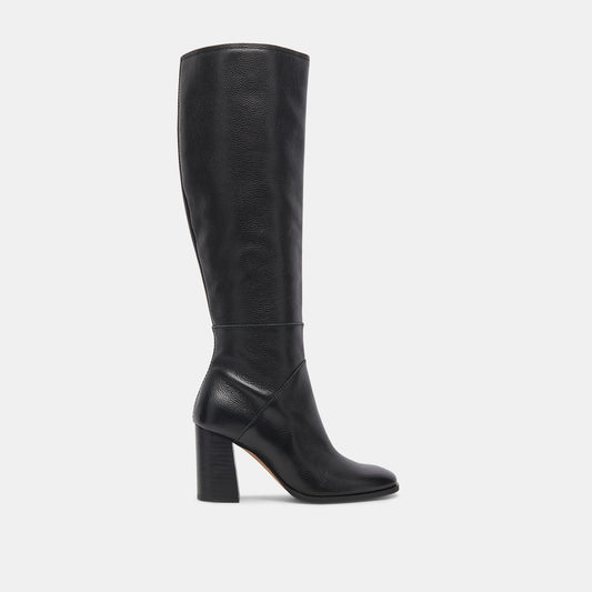 Dolce Vita SHOES FYNN Wide Calf Boots Onyx Leather | Women's Onyx Knee-High Boots
 – Dolce Vita