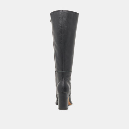Dolce Vita SHOES FYNN Wide Calf Boots Onyx Leather | Women's Onyx Knee-High Boots
 – Dolce Vita