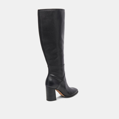 Dolce Vita SHOES FYNN Wide Calf Boots Onyx Leather | Women's Onyx Knee-High Boots
 – Dolce Vita