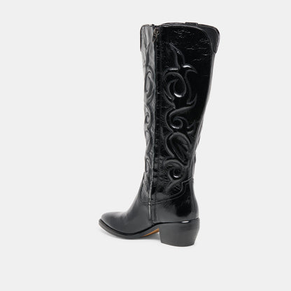 Dolce Vita SHOES Mirla Black Leather Wide Calf Boots