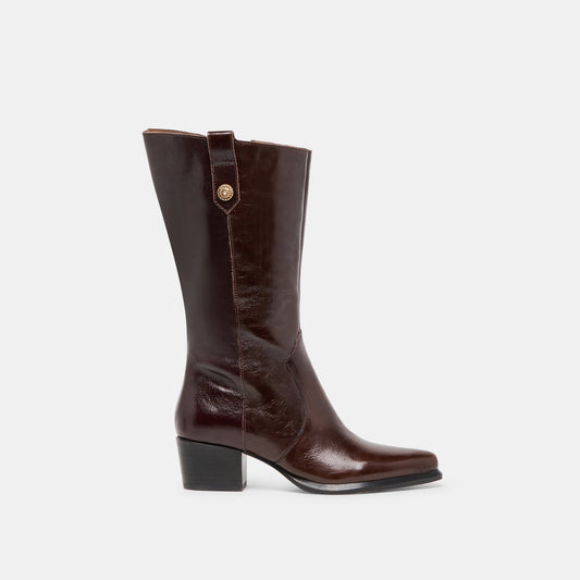 Dolce Vita SHOES Vern Chocolate Leather Wide Calf Boots
