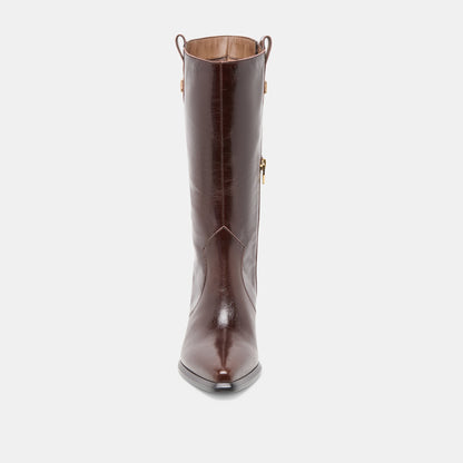 Dolce Vita SHOES Vern Chocolate Leather Wide Calf Boots