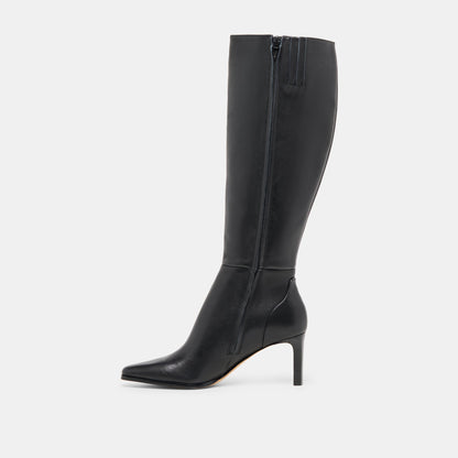 Dolce Vita SHOES Emmi Black Leather Wide Calf Boots