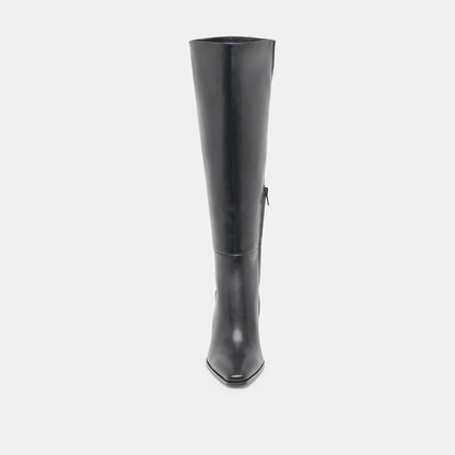 Dolce Vita SHOES Emmi Black Leather Wide Calf Boots