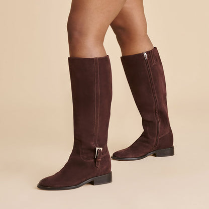 Dolce Vita SHOES Kilian H2O Waterproof Mahogany Suede Wide Calf Boots