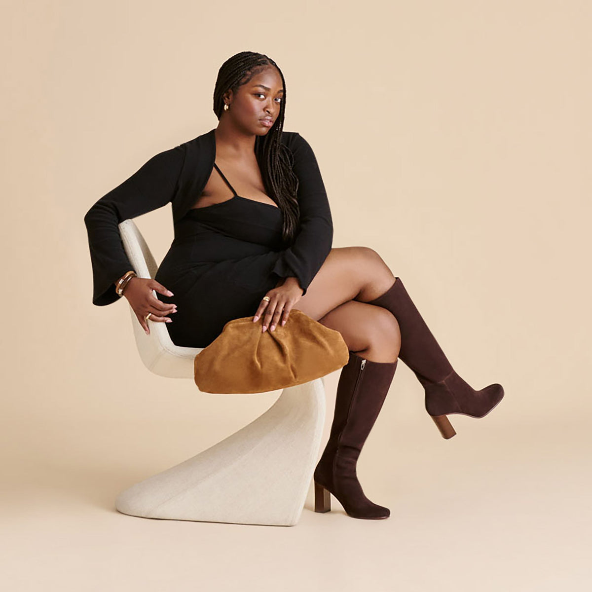Dolce Vita SHOES Hudsin Wide Calf Mahogany Suede Boots