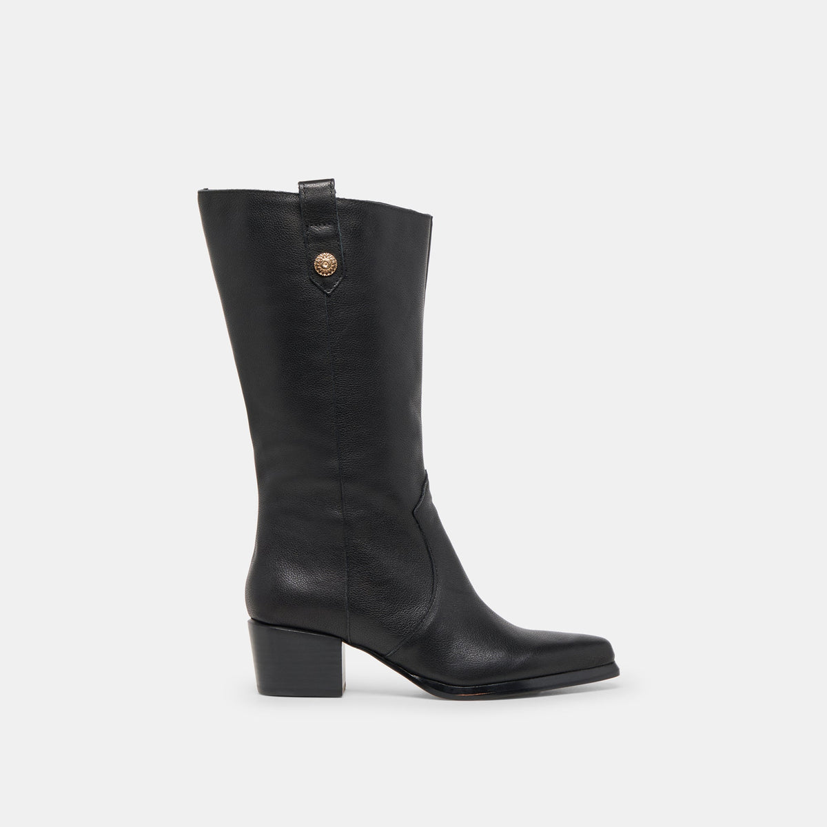 Dolce Vita SHOES Vern Black Leather Wide Calf Boots