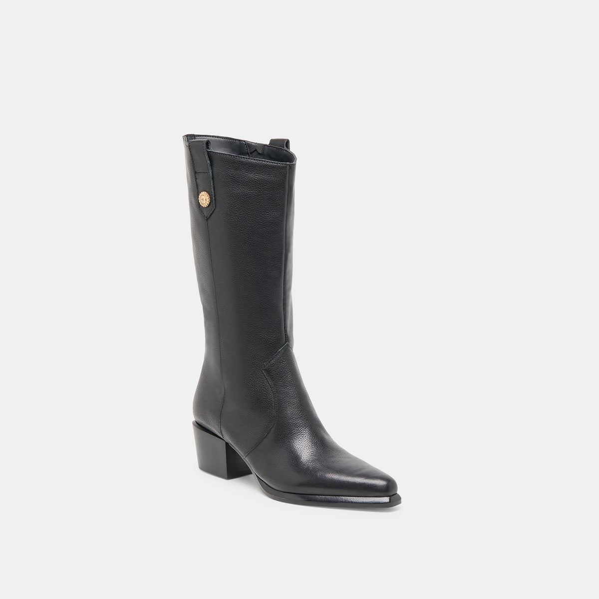 Dolce Vita SHOES Vern Black Leather Wide Calf Boots