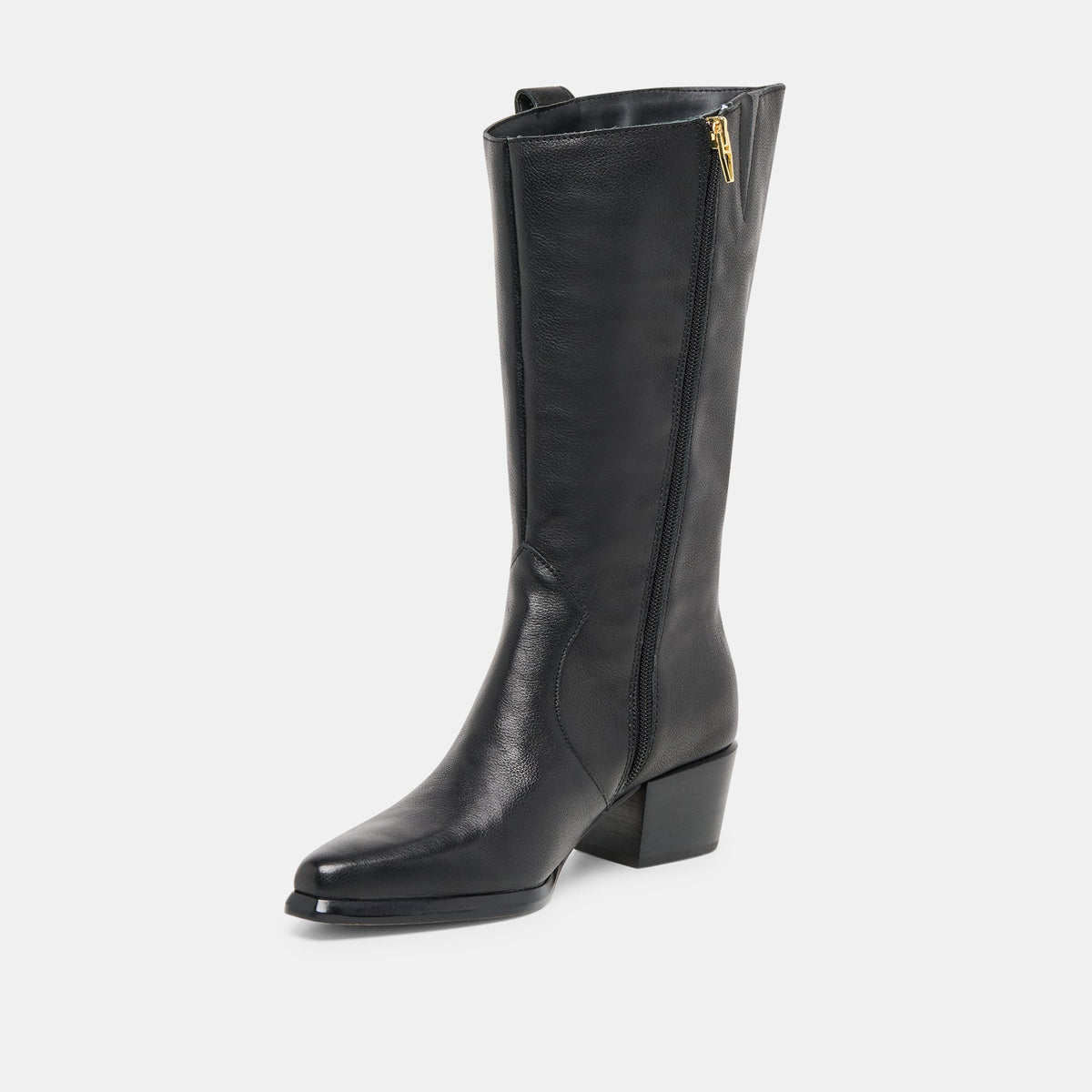 Dolce Vita SHOES Vern Black Leather Wide Calf Boots
