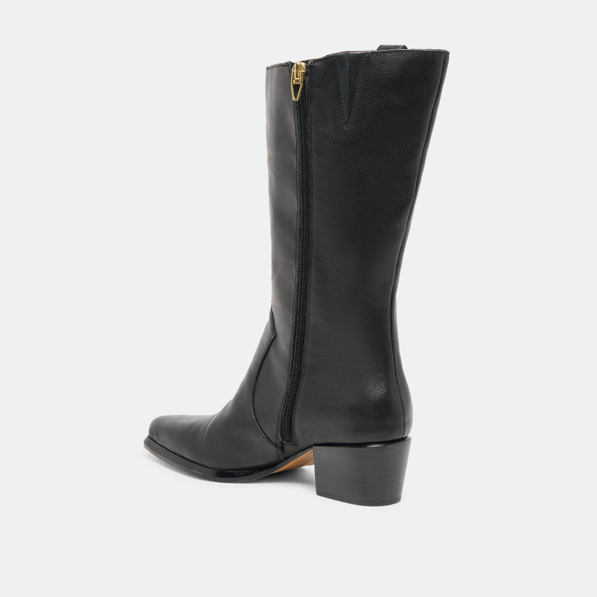 Dolce Vita SHOES Vern Black Leather Wide Calf Boots