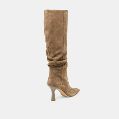 Dolce Vita SHOES Lousa Olive Suede Wide Calf Boots