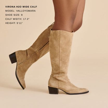 Dolce Vita SHOES Virona H2O Waterproof Dk Taupe Suede Wide Calf Boots