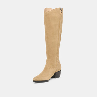 Dolce Vita SHOES Virona H2O Waterproof Dk Taupe Suede Wide Calf Boots