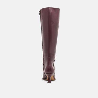 Dolce Vita SHOES Auggie Wine Leather Wide Calf Boots