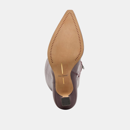 Dolce Vita SHOES Auggie Wine Leather Wide Calf Boots