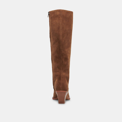 Dolce Vita SHOES RAJ Wide Calf Boots Brown Suede | Women's Brown Suede Knee-High Boots
 – Dolce Vita