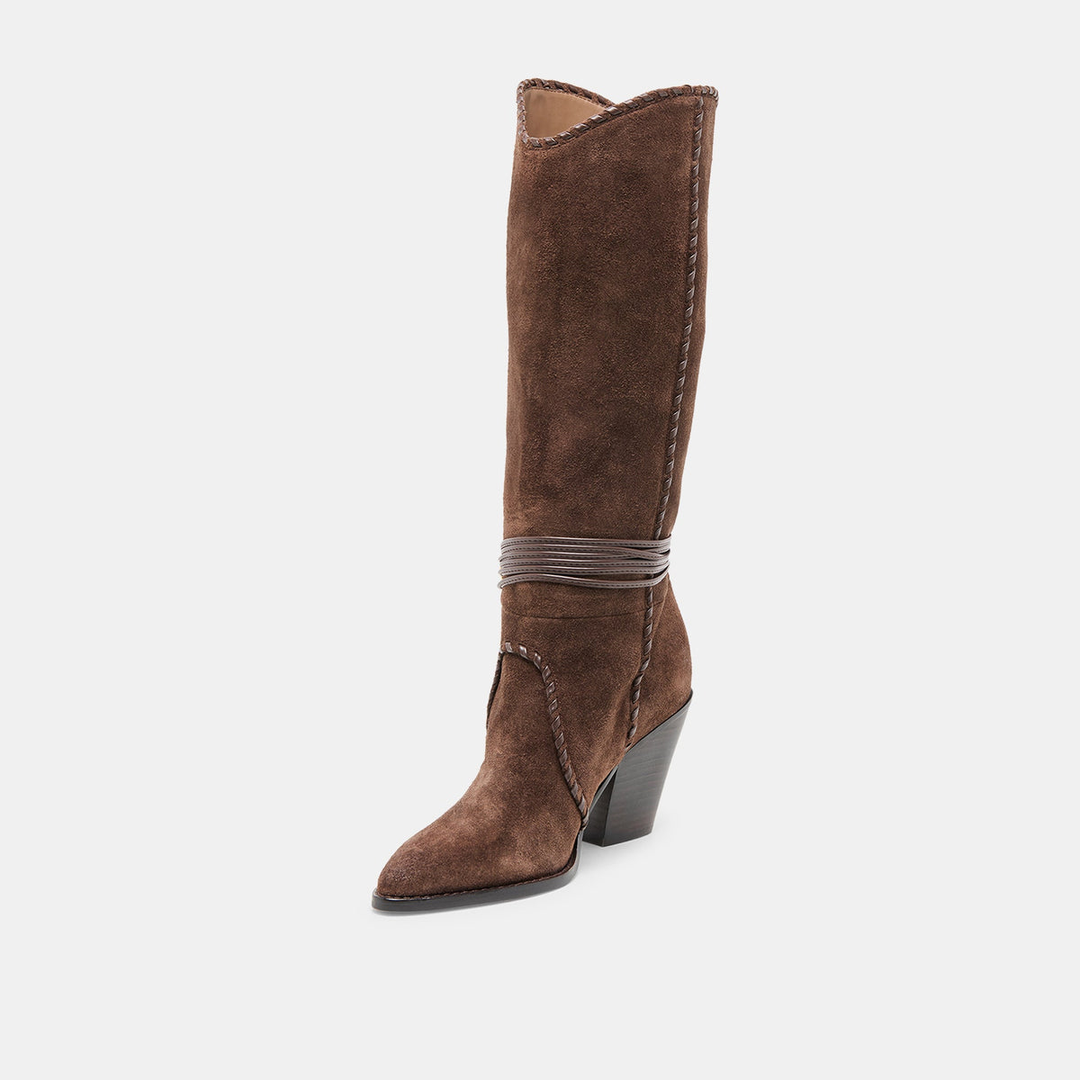 Dolce Vita SHOES Jody Dk Brown Suede Wide Calf Boots
