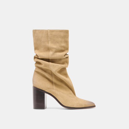 Dolce Vita SHOES Talina Dk Taupe Suede Wide Calf Boots