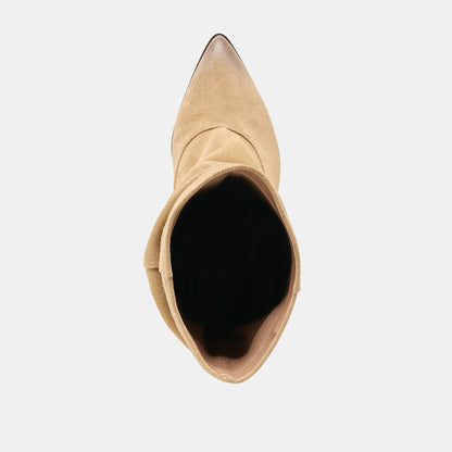 Dolce Vita SHOES Talina Dk Taupe Suede Wide Calf Boots
