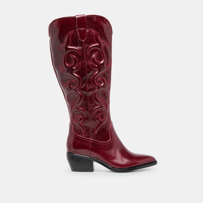 Dolce Vita SHOES Mirla Oxblood Leather Wide Calf Boots