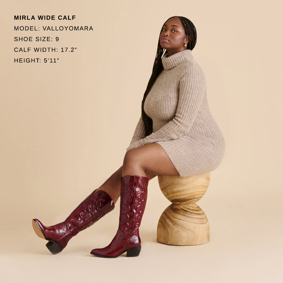 Dolce Vita SHOES Mirla Oxblood Leather Wide Calf Boots