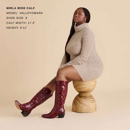 Dolce Vita SHOES Mirla Oxblood Leather Wide Calf Boots