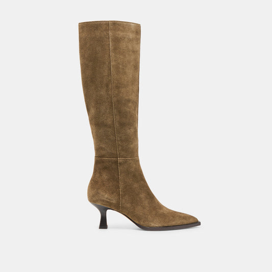Dolce Vita SHOES Auggie Olive Suede Wide Calf Boots