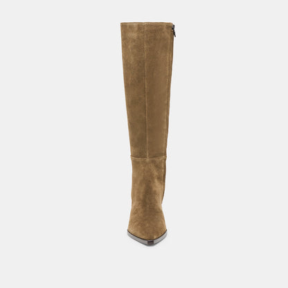 Dolce Vita SHOES Auggie Olive Suede Wide Calf Boots