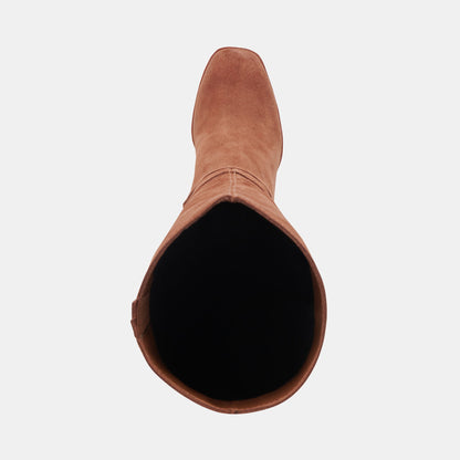 Dolce Vita SHOES FYNN Wide Calf Boots DK Brown Suede | Brown Suede Knee-High Boots
 – Dolce Vita