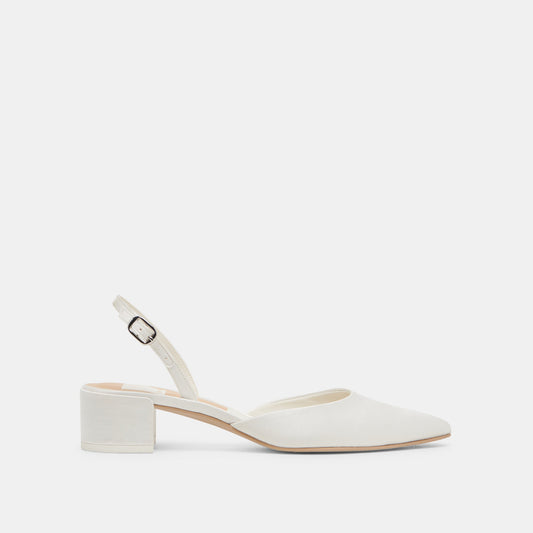 Dolce Vita SHOES Carel Off White Satin Heels
