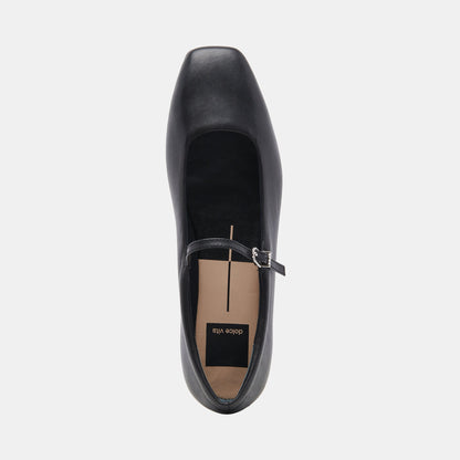 Dolce Vita SHOES Reyes Black Leather Ballet Flats