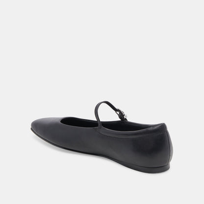 Dolce Vita SHOES Reyes Black Leather Ballet Flats