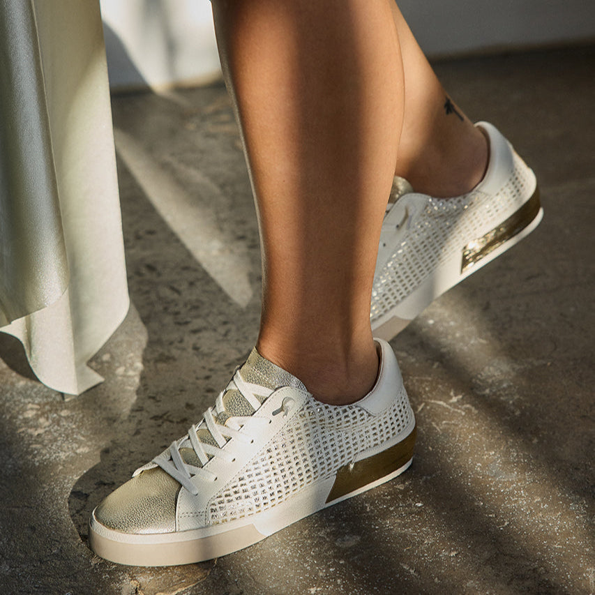 Dolce Vita SHOES ZINA SNEAKERS BONE GOLD WOVEN
 – Dolce Vita